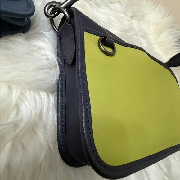Coach C8140 Heritage Convertible Crossbody Hybrid Colorblock Bag Lime Green - Picture 8 of 8